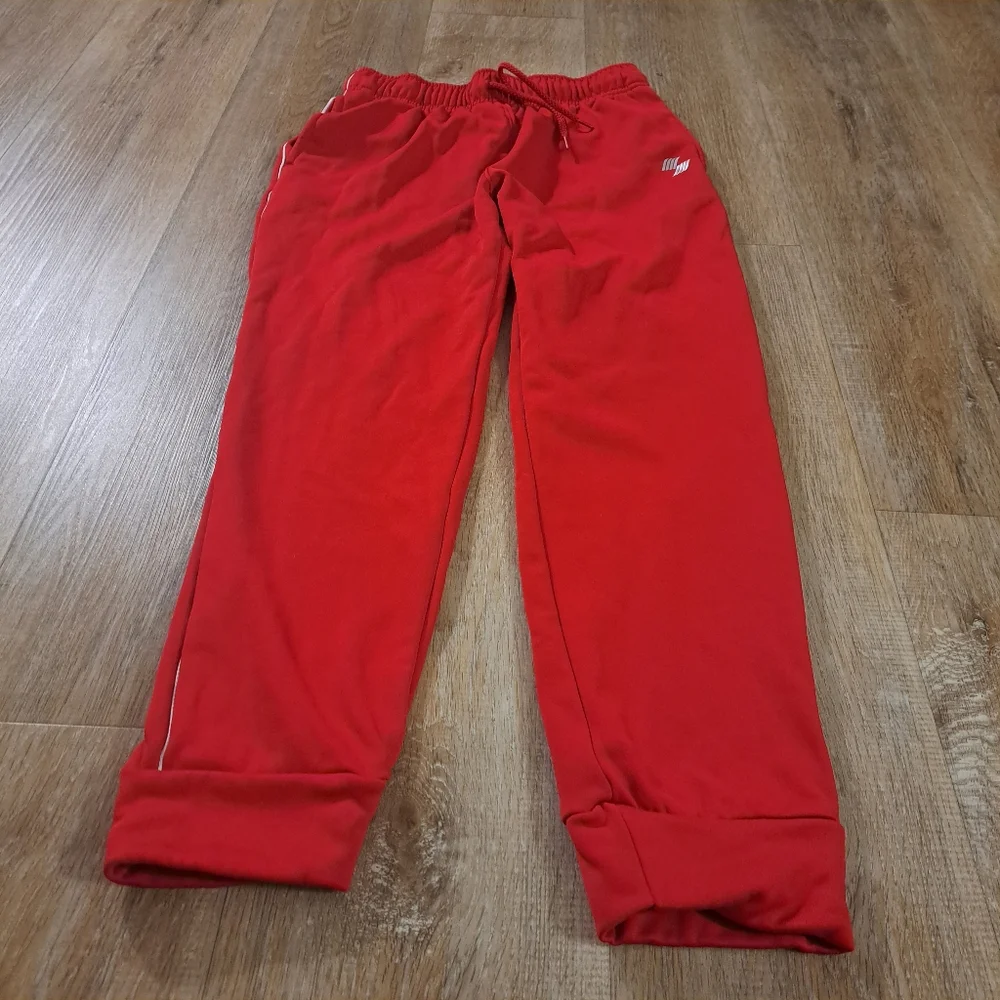The Children's Place Sport Kids Red Joggers White Line White Logo Size Large